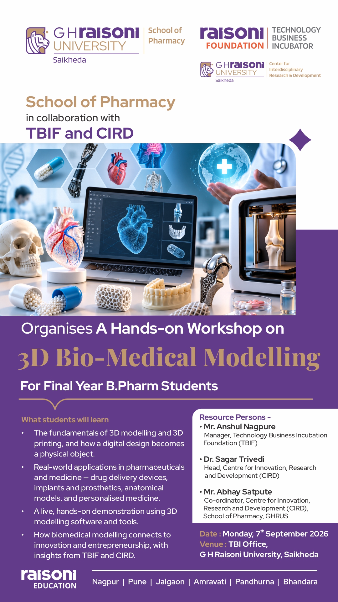 Workshop on Bio-Medical 3D Modelling